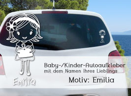 "Emilia" Autoaufkleber Sticker für Baby Kind