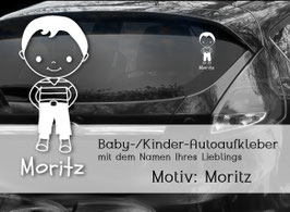 "Moritz" Autoaufkleber Sticker für Baby Kind