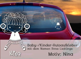 "Nina" Autoaufkleber Sticker für Baby Kind