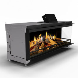 Kamin E-one Panorama Eckkamin von Kalfire