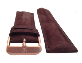Dark Brown Suede Leather Strap for Automatic Takeover