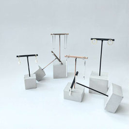 Pale Cube Concrete T Bar earring Stands