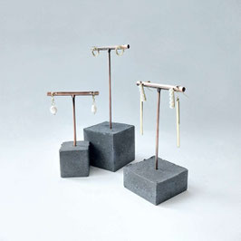 Dark Cube Concrete T Bar earring Stands