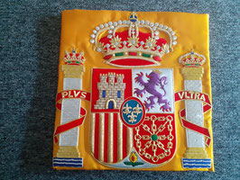 Bandera interior doble raso bordado a mano. España maxima calidad