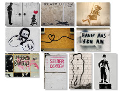 10er Streetart  Postkarten Set  Motive gemischt 1
