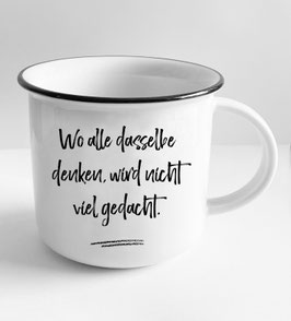 Original Karl Valentin Porzellantasse: "Wo alle dasselbe denken, "