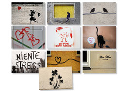 10er Streetart  Postkarten Set  Motive quer