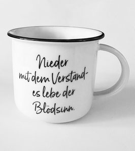 Original Karl Valentin Porzellantasse: "Nieder mit dem Verstand -  "