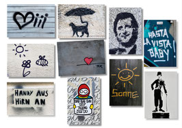 10er Streetart  Postkarten Set  Motive gemischt