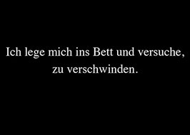 Postkarte: Ich lege mich ins Bett ...