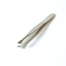 Malteser Pinzette 0473, vernickelt,  Kullengriff, 8 cm, breit, schräg