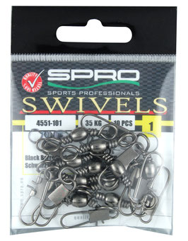 SPRO Black Barrel Swivel + Interlock Snap