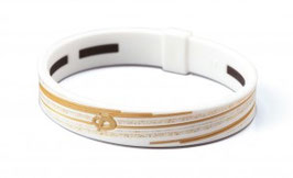 Armband Slash Line white/gold