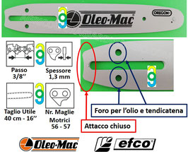 Barra Spranga motosega OLEO MAC - EFCO, Originale - Codice: 50052012R