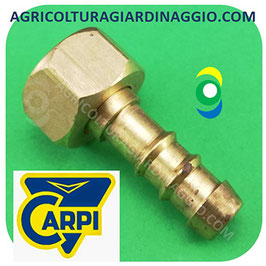 Bocchettone Portagomma Attacco 3/8" diametro 10 mm in ottone CARPI Pompa Irrorazione C15, C30 - Codice: 90503