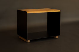 Kaminholzregal mit Sitzbank BLACK EDITION