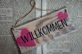 Willkommen pinke Herzen