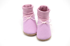 Krabbelschuhe Filz Schleife