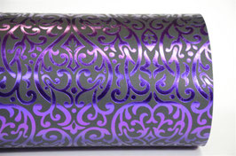 Purple Foil Baroque on Black ±250gsm pack of 10 sheets, various sizes