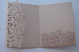 Laser Cut Threefold Cover Floral Swirl Design Pack of 10