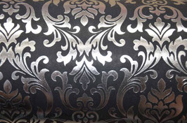 Silver Foil Baroque on Black ±250gsm pack of 10 sheets, various sizes