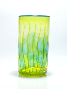 Vase, zylindrisch, citronengelb