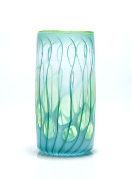 Vase, zylindrisch, petrol
