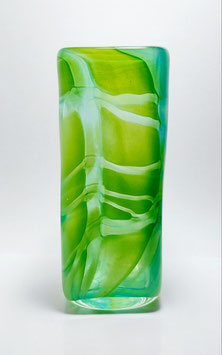 Vase, viereckig, opaldunkelgrün