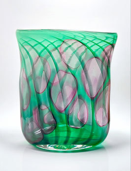 Vase, oval, beryllgrün