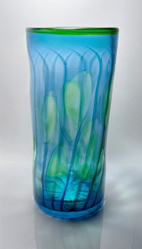 Vase, zylindrisch, aquablau