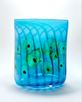 Vase, oval, aquablau