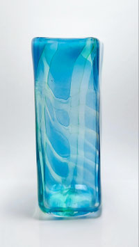Vase, viereckig, aquablau