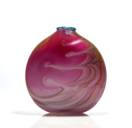 Vase, goldrubin, mit Kammzugdekor