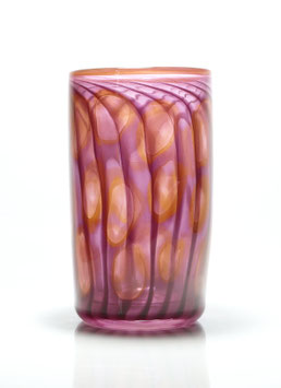 Vase, zylindrisch, goldrubin