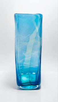 Vase, viereckig, aquablau