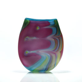 Vase, fuchsia, mit Kammzugdekor