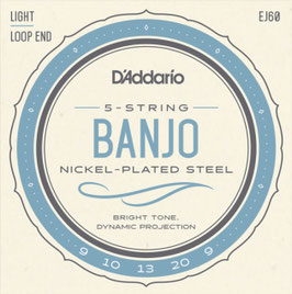 DADDARIO / EJ60 Banjo Nickel Light 9-20