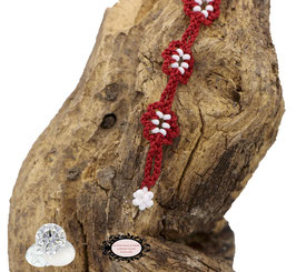 Bracelet textile Adronie rouge foncé