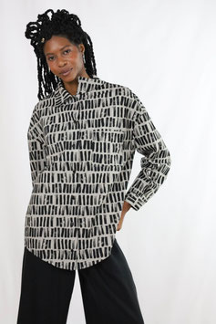 Blouse Muster black&grey