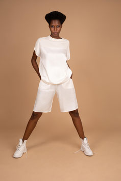 SHINY SHORT WHITE SIZE S