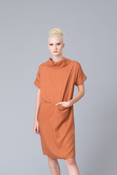 TUBE DRESS PINSTRIPE ORANGE