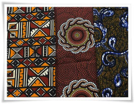 3x WaxPrint RestStoffe *Mahawia Nitatua* Afrika