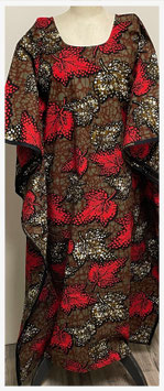 Kaftan/Kleid *Majani Ekundu* WaxPrint, Gr. M Afrika