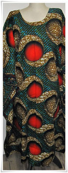 Kaftan/Kleid *Duara Kubwa Ekundu* WaxPrint, Gr. L Afrika