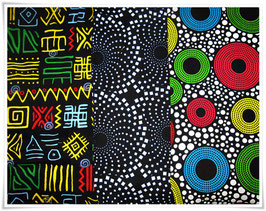 3x WaxPrint RestStoffe *Majiwe Chungwa* Afrika