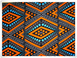 WaxPrint Stoff *Machungwa nabuluu* Meterware,  Afrika