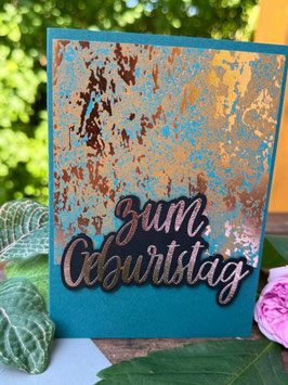 Geburtstagskarte Kupfer Grün
