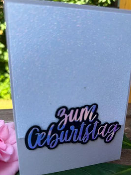 Geburtstagskarte holographisch Lavendel