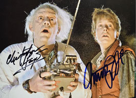 Zurück in die Zukunft Cast Christopher Lloyd Michael J. Fox Autogramm