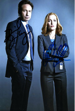Akte X Cast Autogramm David Duchovny und Gillian Anderson